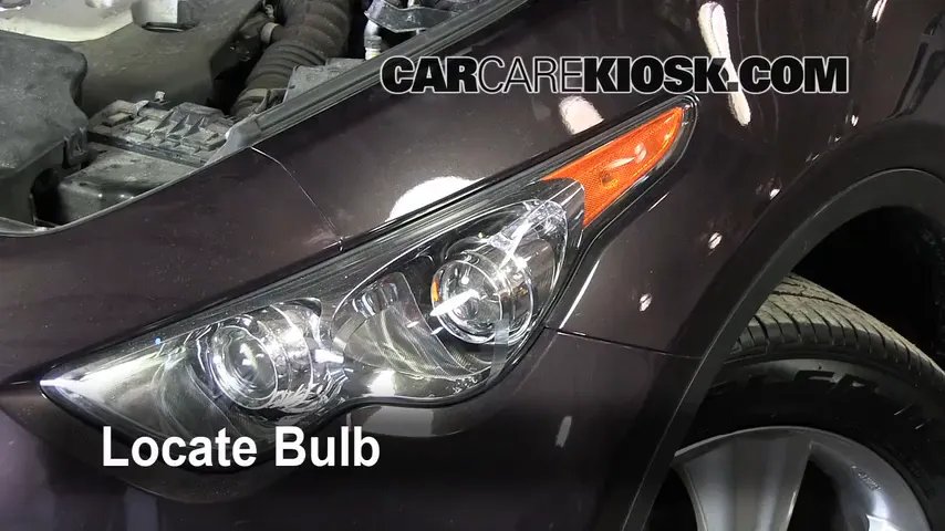 2010 Infiniti FX35 3.5L V6 Lights Headlight (replace bulb)